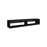 ZUN TV Stand 10.4" H, with 2 Shelves, Black B097P250856