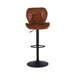 ZUN Faux Leather Swivel Bar Stools set of 2, Adjutable Height Metal Frame, Brown 10321364