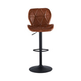 ZUN Faux Leather Swivel Bar Stools set of 2, Adjutable Height Metal Frame, Brown 10321364