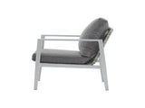 Silver Aluminum Lounge Chair with Sleek Rope Accents and Comfortable Cushions, Perfect for Modern 14684586