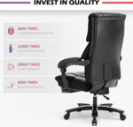 ZUN 500lbs Big and Tall Office Chair Wide Seat for Heavy People with Quiet Wheels Heavy Duty Metal Base W1521P221507