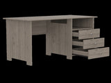 Computer Desk with Open Storage Shelf and 3-Drawers, Light Gray B097132887