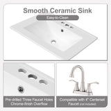 24" Bathroom Vanity with Sink, Bathroom Cabinet with Door Shelf, Deep Drawer, 2-Tier Pull-Out N759P269734K