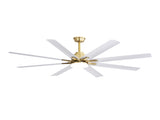 66 Inch Low Profile ABS Ceiling Fan with Dimmable Lights and Smart Remote Control 6 Speed Reversible W934P152241