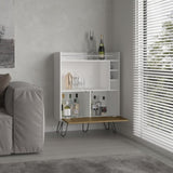 Tori 42" Tall One-Door Bar Cabinet with Three Cubbies, Three Shelves, Top Prep surface with Rail for B070P286436