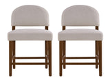26'' Height Light Gray Fabric & Walnut Rubberwood Bar Stool, Adjustable Floor Leveler, Spacious N780P394271G
