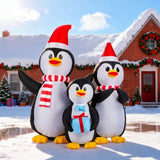6FT Lighted Christmas Inflatable Decoration, Inflatable Penguin Family, Funny Blow Up Yard 74665323