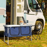 ZUN 4 Ft Folding Camping Table with Storage 52149986