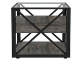 Set of 2 Modern End Table with Drawer - Nightstand for Bedroom Living Room, Rustic Wood Grain MDF W241P246927