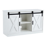 ZUN White decorative wooden TV / storage cabinet with two sliding barn doors, available for bedroom, 47276471