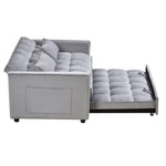 ZUN 3 in 1 Convertible Sleeper Sofa Bed, Modern Pull Out Couch Bed, Adjustable Backrest, Velvet Loveseat W2121P179225