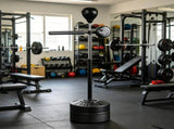 Black 64-81in Adjustable Free Standing Punching Bag Suction Cup Speed Reaction Bar Station for Home 59711389