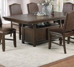 ZUN Dining Room Furniture Dining Rustic Espresso w Storage Base Wooden Top 1pc Rectangular B011P160105