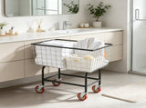 Wire Laundry Cart, 2.8 Bushel Wire Laundry Basket with Wheels, 26.7" x 21.7" x 26.4" Commercial 45607757
