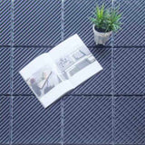Patio Interlocking Deck Tiles, 12"x12" Square Composite Decking Tiles, Four Slat Plastic Outdoor W1859P224297