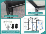 Newly marketed Gain height windproofaluminum greenhouse 6x6 FT Polycarbonate Greenhouse Raised Base 99440443