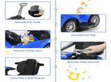3-in-1 Kids Ride On Push Car for 12-36 Months Removable Handle Anti-Roll Board Horn Music Blue 58900807