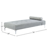 Melange Velvet Upholstered Sofa Bed with Pillow, Grey B016P323416