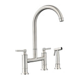 Double Handle Bridge Kitchen Faucet with Side Spray W928P166761