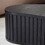 42.52 Inch Modern Wooden Handcraft Drum Coffee Table Irregular Shaped Coffee Table for Living W2582P279942