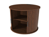 Set of 2 Mid Century Modern Cylinder End Tables with Built-in Charging Station & Sliding Door, 00149257