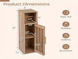 8" Slim Narrow Toilet Paper Cabinet with Adjustable Shelf, Slim Bathroom Storage Cabinet for Small 67874052