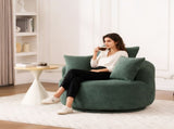 360&deg Swivel Chair Accent Barrel Chair Swivel Round Upholstered Sofa Chair with 3 Removable W2231P264471