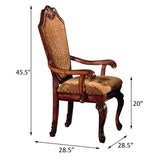 Beige and Cherry Arm Chairs with Arched Backrest B062P189082