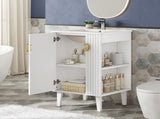 20-inch Bathroom Vanity with Ceramic Sink, Freestanding Single Vanity Set with Soft Closing Door, N710P330971K