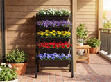 Vertical 5-Tier Raised Garden Bed with Wheels & Removable Planter Boxes for Patio Balcony 61745860