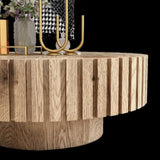 Modern minimalist circular coffee table 31.4'' with natural wood texture, stable and durable, W1727P251152