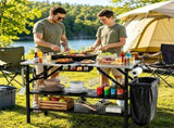 Foldable Outdoor Grill Prep Table with Stainless Steel Tabletop, Galvanized Steel Frame Multi 23873836