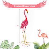 2-Piece Flamingo Ornament Set - Stunning Gradient Feathers Metal Statues Outdoor Garden/Patio Decor 18286522