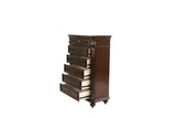 ZUN Antique Cherry / Antique Walnut Wooden 1pc Chest Of Drawers Storage Bedroom Furniture Unique Design B011P210738