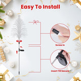 7-Color Solar Christmas Tree Stake Lights , Lifelike Fiber Optic Cedar Design with Star, 58295265