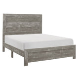 Rustic Gray Finish Full Size Panel Bed Wooden Bedroom Furniture 1pc, Bed in a Box B011P248597