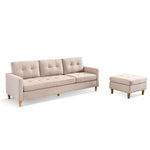 ZUN 87” Wide Modern Convertible Sofa & Chaise, L Shaped Tufted Fabric Couch, Reversible B082111419