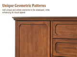 Sideboard Buffet Cabinet with 4 Doors & 2 Drawers, Vintage Wooden Credenza with Adjustable Shelves, W3720P568491