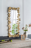 61" x 31" Full Length Mirror with Golden Leaf Accents, Floor Miiror for Living Room Bedroom W2078135189