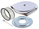 Round Chrome Air Cleaner Steel Housing Silver with Paper Filter Fits for 5 1/8" Neck 98093872