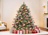 6 ft Pre-lit Artificial Christmas Tree with 818 Tips 250 Lights,-Green Christmas Tree w/Pine Cones 93555101