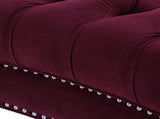 La Rosa Victorian Chesterfield Loveseat, Burgundy Velvet B2719P238184