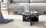 Versatile MDF Black Round Coffee Table for Various Interior Styles, Exhibiting Modern Minimalism and W3226P278920