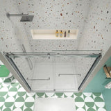 Bypass shower door, sliding door, with 5/16" tempered glass and Brushed Nickel finish 6074 W2122P166988