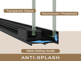 44-48" W 72" H Tempered Glass with Explosion Proof Film, Aluminum Frame Double Sliding Shower W1675P484271