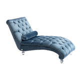 COOMORE Velvet Chaise Lounge Indoor,Button-Tufted Upholstered Chaise Lounge Chair with Pillow for W39538684