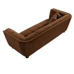 ZUN WKS13 Mid-century modern style: camel sofa simple, small square design, velvet fabric texture W2085P173260