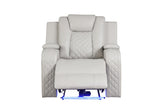 LED & Power Recliner Chair Made With Faux Leather in Ice 659436190283