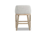 Newport 30.5" Coastal Curved Back Upholstered Barstool, Two-Tone Neutral Gray Polyester Wool Blend B2719P391775