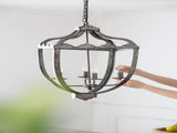 4 - Light Metal Chandelier, Hanging Light Fixture with Adjustable Chain for Kitchen Dining Room W2078138923